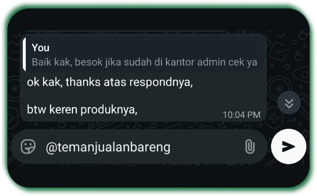 Testimoni WhatsApp: produknya keren